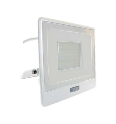 50W lyskaster - PIR-sensor, Samsung-chip, 1m kabel, 4000K, hvitt hus, arbeidslampe