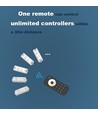 LEDlife rWave LED-kontroller - Push-dim, 12V (180W), 24V (360W), strekkavlastning i begge ender