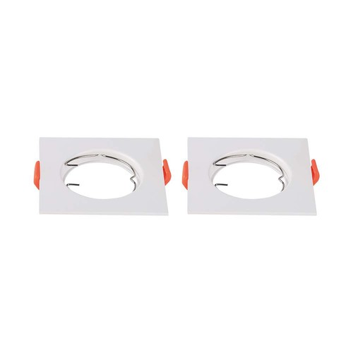 2-pak GU10 lampe - firkantet, hvit