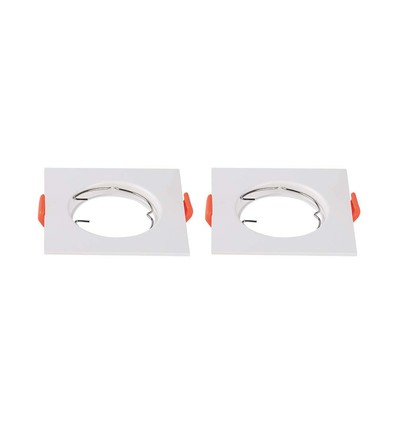 2-pak GU10 lampe - firkantet, hvit