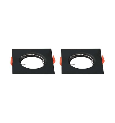 2 stk. Sort downlight uten lyskilde - Hull: Ø6,1cm Mål:8,1x8,1cm, passer til GU10 og MR16