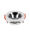 GU10-lampe, rund, hvit ramme, krom reflektor