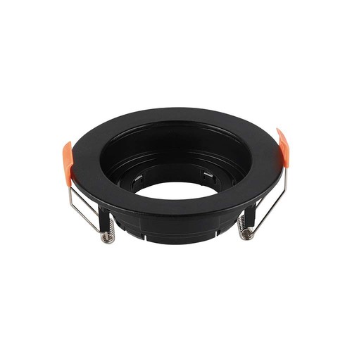 GU10 innfellingsspot - Rund, sort, PC-plast, inne/ute, hull: Ø8,5 cm, mål: Ø10,2 cm