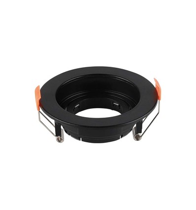 GU10 innfellingsspot - Rund, sort, PC-plast, inne/ute, hull: Ø8,5 cm, mål: Ø10,2 cm