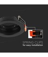 GU10 innfellingsspot - Rund, sort, PC-plast, inne/ute, hull: Ø8,5 cm, mål: Ø10,2 cm