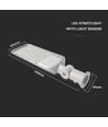 150W LED gatelykt med Samsung chip og sensor - 135lm/W, IP65, 4000K, grå, justerbar vinkel