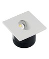3W kvadratisk LED innfellingsspot til trapper - 4000K, 270lm, hull: 62mm, mål: 80x80mm
