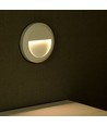 2W rund LED trappespots - Hvit, 3000K, IP65, innendørs og utendørs
