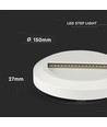 2W rund LED trappespots - Hvit, 3000K, IP65, innendørs og utendørs
