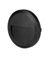 2W LED vegglampe til trapper - Rund, sort, 3000K, 80lm, Ø15cm, inne / ute