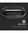 2W LED vegglampe til trapper - Rund, sort, 3000K, 80lm, Ø15cm, inne / ute