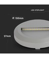 2W LED - Trappelys, 3000K, Grått Hus, Rundt.