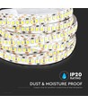 5m 17W/m LED strip, 204 LED pr. meter - 12V, IP20, 6500K, 120 grader, SMD2835