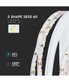 60 LED striplys 5W/m S form - 6400K, 12V, IP20, 5m/rull