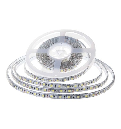 5m 8W/m sprutsikker LED strip - 24V, IP65, 120 LED pr. meter, 6500K