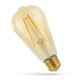 E27 2W LED-pære - ST64, kultråd, ravfarget glass, ekstra varm