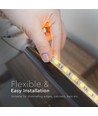 5m 8W/m sprutsikker LED strip - 24V, IP65, 120 LED pr. meter, 6500K