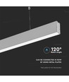 V-TAC 40W LED lineær hengelampe - Samsung chip, 4000K, sølv hus