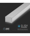 120cm 40W LED lysskinne, sølv, Samsung - UGR19, 1-10V dimbar