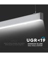 120cm 40W LED lysskinne, sølv, Samsung chip - UGR19, 1-10V dimbar, 5 års garanti, kan sammenkobles