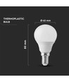 P45 LED Plast Pære 3,7W E14 - 6500K