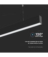 40W LED lineært pendelarmatur, sort - Samsung LED chip, 4000K, 120cm, 5 års garanti