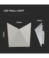 5W vegglampe, grå - IP65, 3000K, aluminium, 120° spredning, inkl. lyskilde