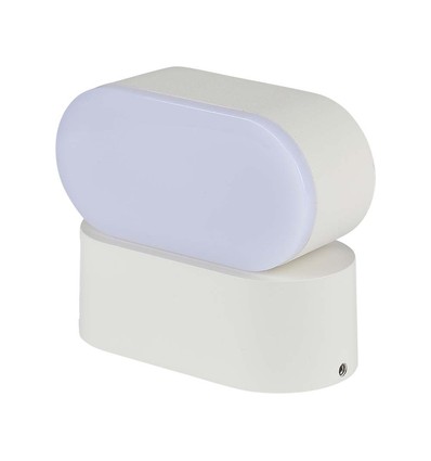 6W oval vegglampe - IP65, hvit, dreibar, inkl. lyskilde
