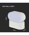 6W oval vegglampe - IP65, hvit, dreibar, inkl. lyskilde