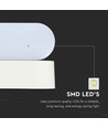 5W LED Vegglampe - 4000K, Hvit hus