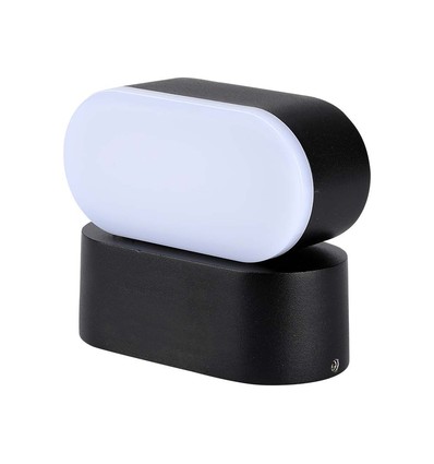5W LED vegglampe - IP65, sort, 110x54x97mm, inkl. lyskilde