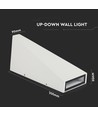 6W LED vegglampe - Hvit, 3000K, 450lm, IP20 innendørs