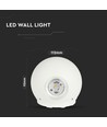 4W hvit LED vegglampe - IP65, 4000K, rund, utendørs/innendørs, inkl. lyskilde
