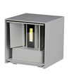 11W LED vegglampe - Bridgelux chip, 3000K, grå, firkantet, aluminium, IP65