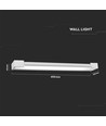 18W rektangulær LED vegglampe - 360° roterbar, 4000K, IP44, 60cm, inkl. lyskilde
