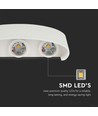 5W Vegglampe - LED, 3000K, Sandfarget hvit