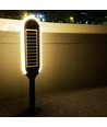 5W LED hagelampe med solcelle og sensor - IP65, 70cm høyde, spyd/fot, 4000K, sort/hvit, 360 grader lysutbytte