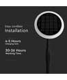 8W Solara LED hagelampe med solcelle - IP65, 360 grader, høydejusterbar, skumringssensor, inkl. batteri