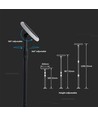 8W Solara LED hagelampe med solcelle - IP65, 360 grader, høydejusterbar, skumringssensor, inkl. batteri