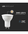 6 stk. 4,5W LED pærer - GU10, 400lm, 110 grader, melkehvitt glass