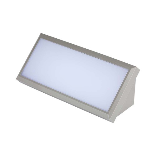12W utendørs vegglampe - 1250lm, IP65, grå, 6400K, 26,5cm bredde