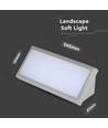 12W utendørs vegglampe - 1250lm, IP65, grå, 6400K, 26,5cm bredde