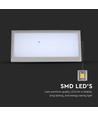 12W utendørs vegglampe - 1250lm, IP65, grå, 6400K, 26,5cm bredde
