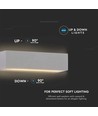 9W Up/Down utendørs vegglampe - IP65, grå, 3000K, 850lm, inkl. lyskilde