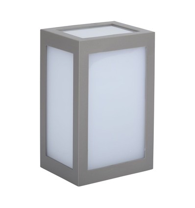 12W LED vegglampe, IP65 - Grå, 1250lm, 3000K, utendørs, firkantet