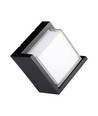 12W LED vegglampe, kvadratisk sort ramme - IP65, 1160-1200lm, inne / ute, inkl. lyskilde
