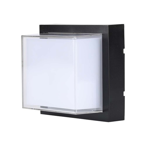 12W kvadratisk LED vegglampe, sort - 4000K, 1200lm, IP65, inne / ute