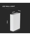 4W LED vegglampe - IP65, hvit, opp/ned lys, inkl. lyskilde