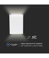4W LED vegglampe - IP65, hvit, opp/ned lys, inkl. lyskilde
