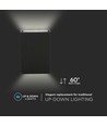 4W LED vegglampe, sort - 400lm, IP65, 360 grader, 6400K